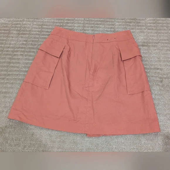 NWOT Banana Republic Cotton Linen Blend Skirt In Coral Size 6 - Picture 10 of 10